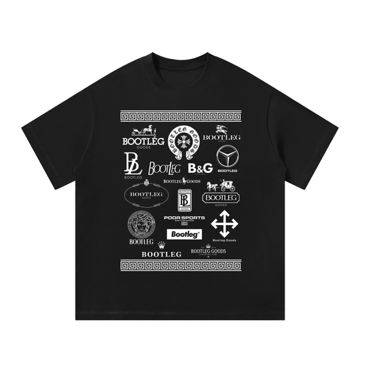 BOOTLEG GOODS Luxury black oversized heavyweight graphic t-shirt