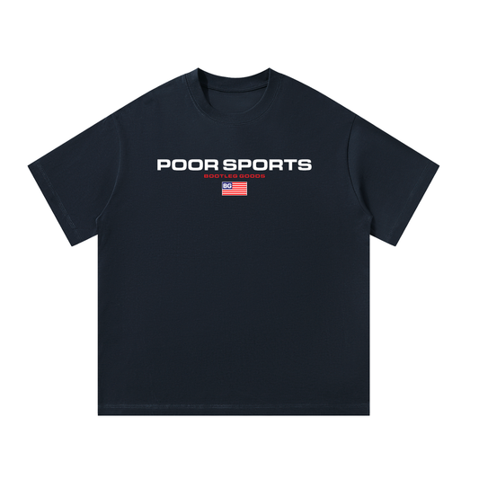 BOOTLEG GOODS Ralph navy blue oversized heavyweight graphic t-shirt