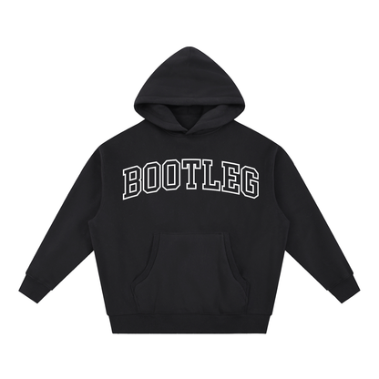 BOOTLEG GOODS College black oversized heavyweight graphic hoodie