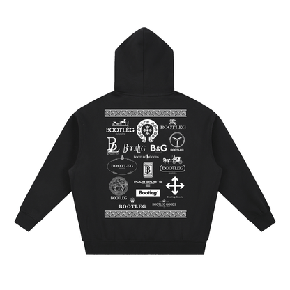 BOOTLEG GOODS Luxury black oversized heavyweight graphic hoodie