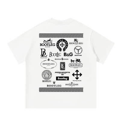 BOOTLEG GOODS Luxury white oversized heavyweight graphic t-shirt